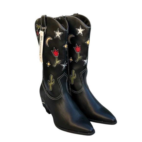 Western Boots Black Novelty Southwestern Cowgirl Desert Vibes Country Size 9 - Picture 2 of 10